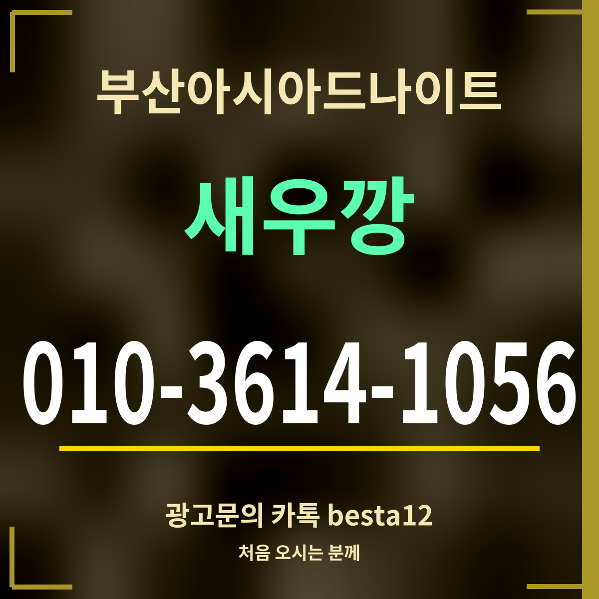 광고 · 부산아시아드나이트 · 새우깡 · 010-3614-1056