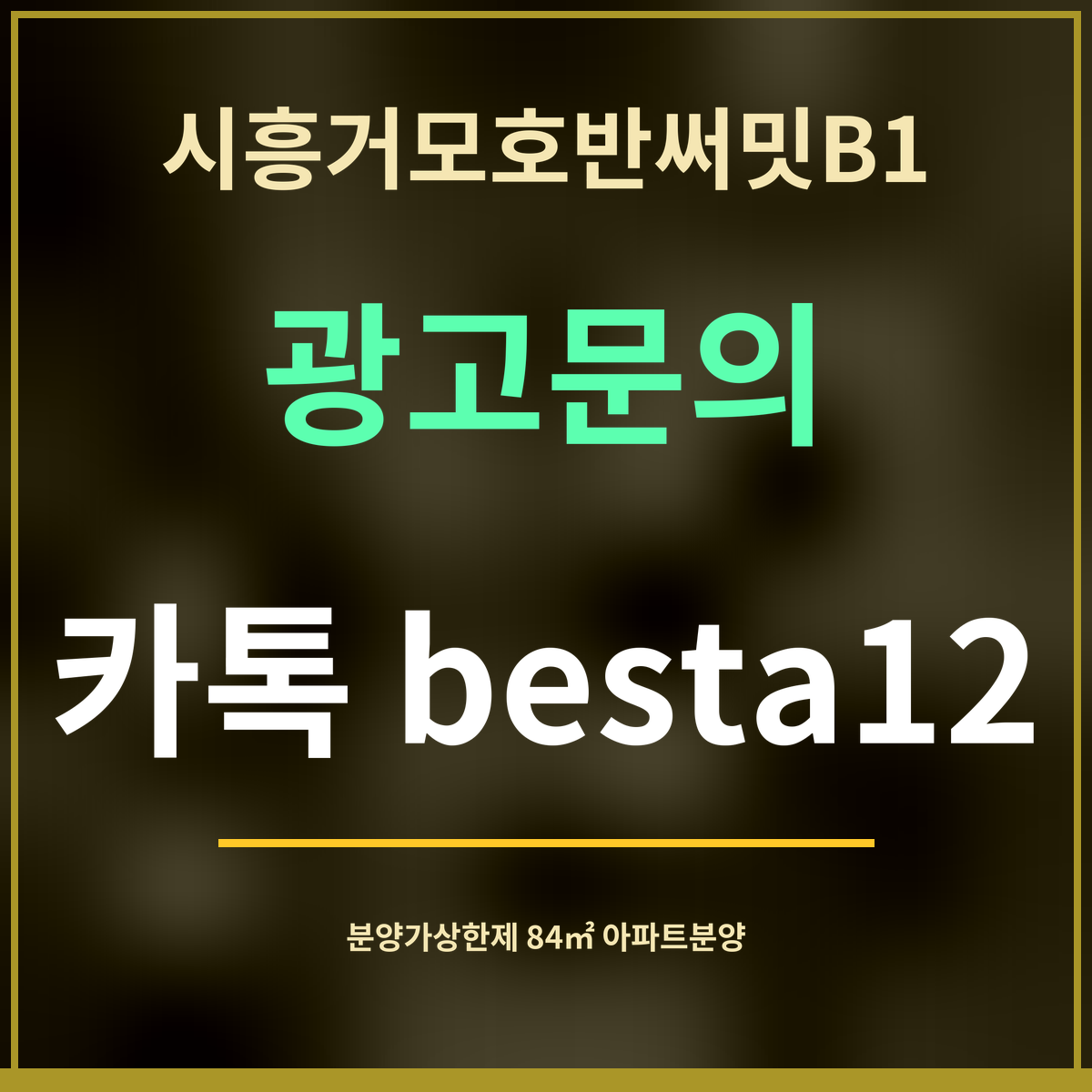 시흥거모호반써밋B1 · 광고문의 · 카톡 besta12
